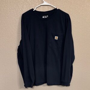 Carhartt Navy Long Sleeve Pocket Tee